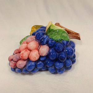Vintage Italian Ceramic grapes design jar with lid